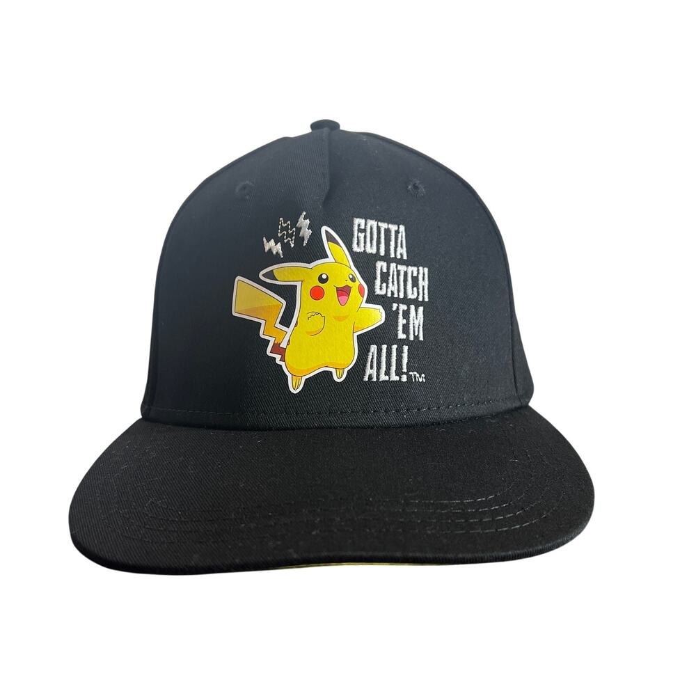 Pokemon Pikachu Kids Snapback Hat Black One Size